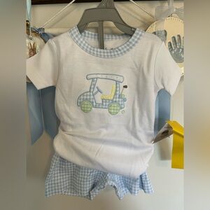 Magnolia Baby Golf Cart Appliqué Short Set